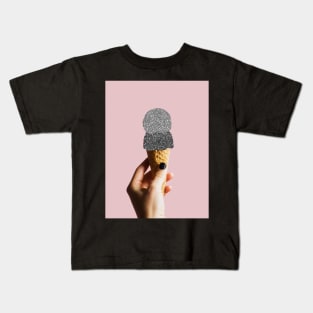 Ice cream, Silver, Hand, Woman, Girl, Fashion art, Fashion print, Scandinavian art, Modern art, Wall art, Print, Minimalistic, Modern Kids T-Shirt